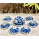Ấm trà tay ngang men lam Long Ẩn Bát Tràng AC06A