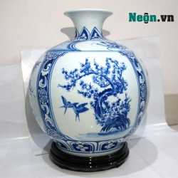 Bình hút tài lộc Bát Tràng họa tiết Tùng Cúc Trúc Mai cao 30cm BL10 Bình hút tài lộc Bát Tràng họa tiết Tùng Cúc Trúc Mai cao 30cm BL10
