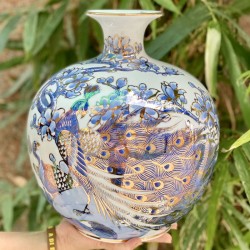 Bình hút lộc vẽ vàng chim công hoa ngọc lan BL16 Bình hút lộc vẽ vàng chim công hoa ngọc lan BL16