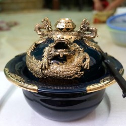 Điếu bát Chivas bọc đồng cao cấp hình rồng xanh cô ban DB30