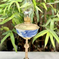 Đèn Dầu Men Lam Chim Phượng DD06A