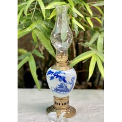 Đèn Dầu quả lê Men Lam Tùng Chùa DD25 Đèn Dầu quả lê Men Lam Tùng Chùa DD25