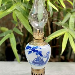 Đèn Dầu quả lê Men Lam Tùng Chùa DD25 Đèn Dầu quả lê Men Lam Tùng Chùa DD25