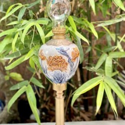 Đèn dầu thờ cúng giả cổ Bát Tràng quả lê bọc đồng DD30 Đèn dầu thờ cúng giả cổ Bát Tràng quả lê bọc đồng DD30