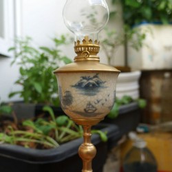 Đèn dầu giả cổ ly tròn men rạn DD13 Đèn dầu giả cổ ly tròn men rạn DD13