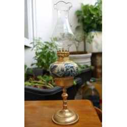 Đèn dầu Bát Tràng men rạn chân đồng giả cổ DD09 Đèn dầu Bát Tràng men rạn chân đồng giả cổ DD09