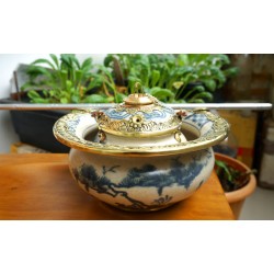 Điếu bát men rạn giả cổ bọc đồng DB01A Điếu bát men rạn giả cổ bọc đồng DB01A