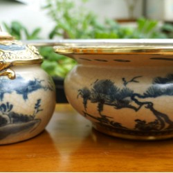 Điếu bát men rạn giả cổ bọc đồng DB01A Điếu bát men rạn giả cổ bọc đồng DB01A