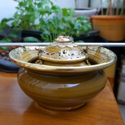 Điếu bát giá rẻ Bát Tràng bọc đồng sáng DB03 Điếu bát giá rẻ Bát Tràng bọc đồng sáng DB03