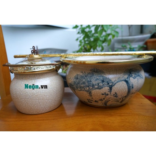 Điếu bát cổ xưa men rạn Bát Tràng DB38