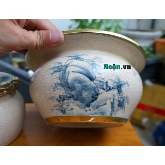 Điếu bát cổ xưa men rạn Bát Tràng DB38