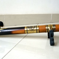 Điếu cày đẹp vàng đen bọc đồng 3 khúc DC09