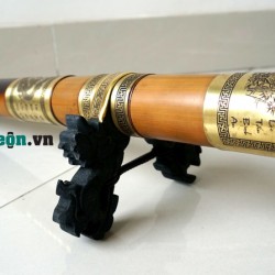 Điếu cày đẹp vàng đen bọc đồng 3 khúc DC09