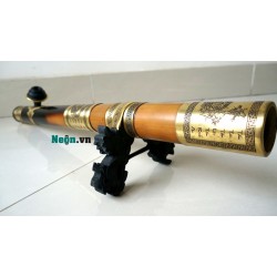 Điếu cày đẹp vàng đen bọc đồng 3 khúc DC09