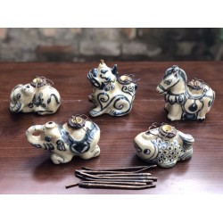 Điếu tẩu mini men rạn giả cổ hình con vật Điếu tẩu mini men rạn giả cổ hình con vật