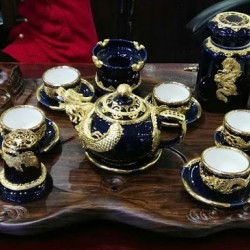 Khay trà gỗ phật Di Lặc KT05