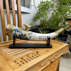 Tẩu ngà voi men rạn giả cổ cỡ trung TA02 Tẩu ngà voi men rạn giả cổ cỡ trung TA02