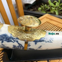 Tẩu ngà voi men rạn giả cổ cỡ trung TA02 Tẩu ngà voi men rạn giả cổ cỡ trung TA02