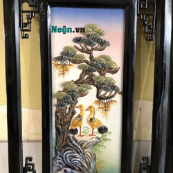 Tranh gốm sứ Bát Tràng Tùng Cúc Trúc Mai TG02