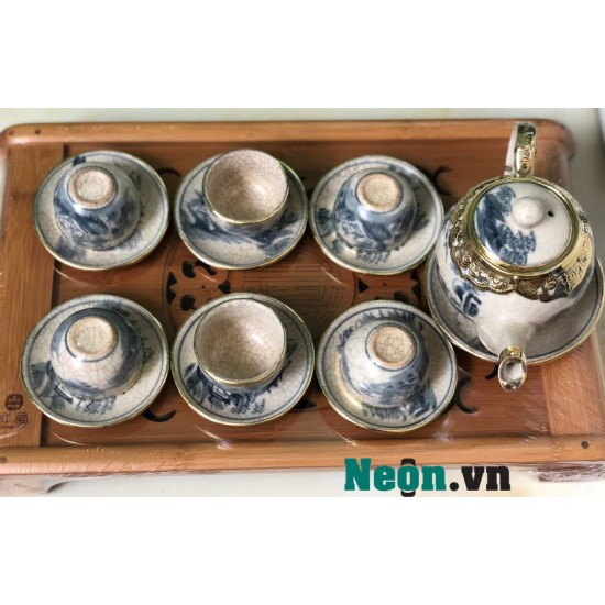 Ấm chén bát tràng giả cổ giá rẻ AC49 Ấm chén bát tràng giả cổ giá rẻ AC49