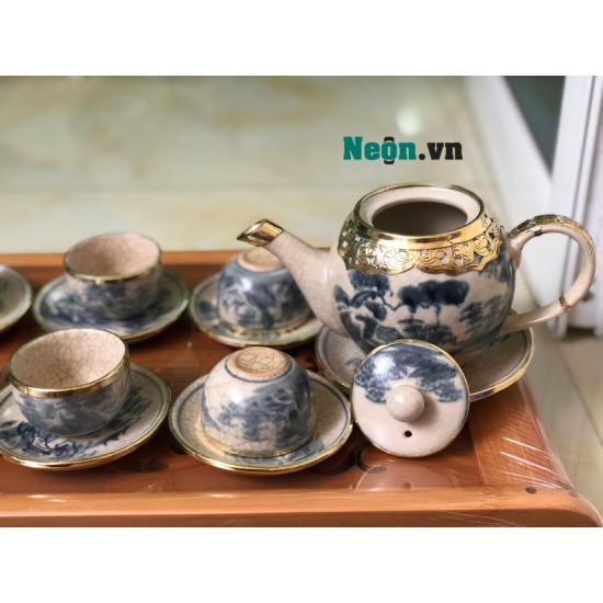 Ấm chén bát tràng giả cổ giá rẻ AC49 Ấm chén bát tràng giả cổ giá rẻ AC49