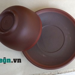 Bộ ấm chén tử sa Bát Tràng đắp nổi Trường Thọ Đại AC50