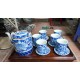 Ấm tích pha trà xanh men lam cổ vẽ hoa dây Bát Tràng AC53