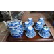 Ấm tích pha trà xanh men lam cổ vẽ hoa dây Bát Tràng AC53