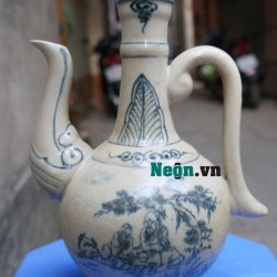 Nậm rượu Bát Tràng men rạn giả cổ giả rẻ NR02