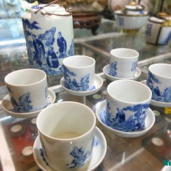 Bộ ấm tích trà xanh sáu chén AC08