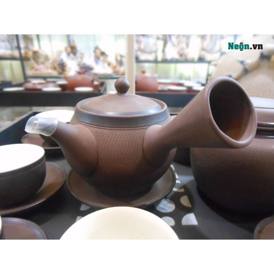 Bộ ấm chén tử sa chuôi nhật ống AC09