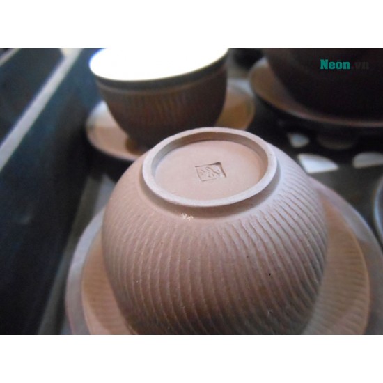 Bộ ấm chén tử sa chuôi nhật ống AC09