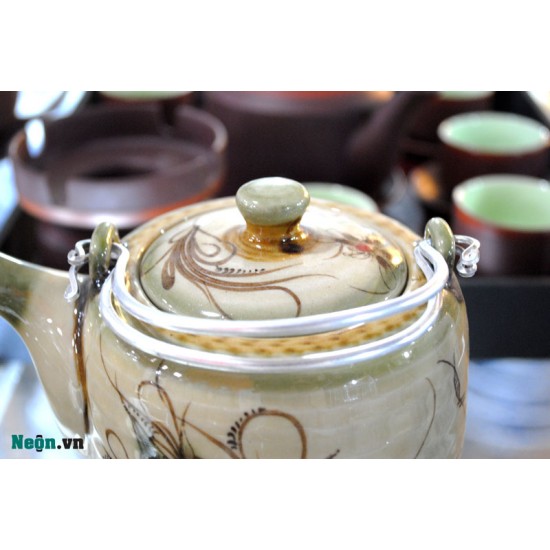 Bộ ấm chén men giả cổ khoai chuồn