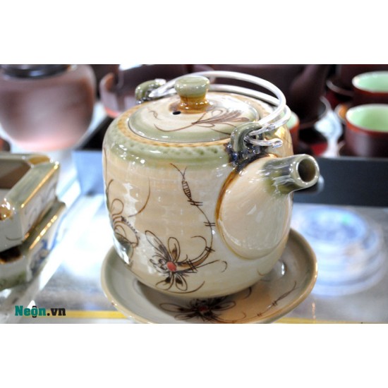 Bộ ấm chén men giả cổ khoai chuồn