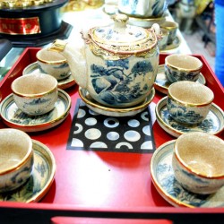 Bộ ấm chén men rạn bọc đồng giả cổ AC20