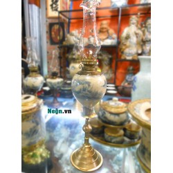 Đèn dầu giả cổ men rạn loại cao DD01 Đèn dầu giả cổ men rạn loại cao DD01