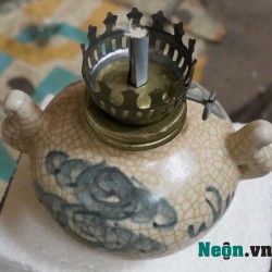 Đèn dầu thờ men rạn giả cổ mini DD15 Đèn dầu thờ men rạn giả cổ mini DD15