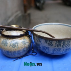 Điếu bát mini giả cổ men rạn số 1 Điếu bát mini giả cổ men rạn số 1