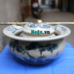 Điếu bát giả cổ men rạn Bát Tràng DB01B