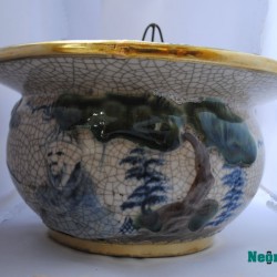 Điếu bát giả cổ men rạn màu nổi bọc đồng DB06 Điếu bát giả cổ men rạn màu nổi bọc đồng DB06