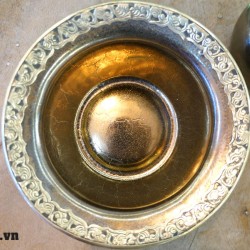 Điếu bát men kim sa bọc đồng DB16