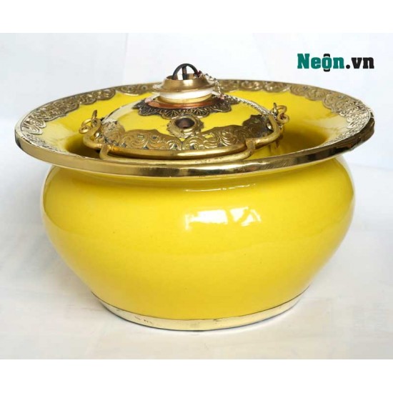 Điếu bát cổ thắt men vàng bọc đồng DB25 Điếu bát cổ thắt men vàng bọc đồng DB25