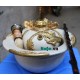 Điếu bát Bát Tràng men rạn giả cổ bọc đồng cao cấp DB30B Điếu bát Bát Tràng men rạn giả cổ bọc đồng cao cấp DB30B