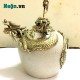 Điếu bát Bát Tràng men rạn giả cổ bọc đồng cao cấp DB30B Điếu bát Bát Tràng men rạn giả cổ bọc đồng cao cấp DB30B