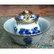 Điếu bát giá rẻ men màu chàm họa tiết Tùng Chùa DB32