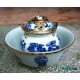 Điếu bát giá rẻ men màu chàm họa tiết Tùng Chùa DB32