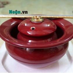 Điếu bát giá rẻ bằng gốm Bát Tràng màu đỏ đô DB34