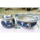 Điếu bát giá rẻ men lam trơn họa tiết tùng chùa DB36