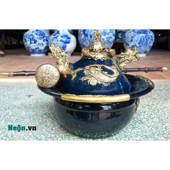 Điếu bát đẹp Chivas xanh lục họa tiết cá chép hóa rồng bằng đồng DB24 Điếu bát đẹp Chivas xanh lục họa tiết cá chép hóa rồng bằng đồng DB24