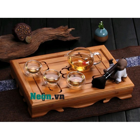 Khay trà bằng tre KT04